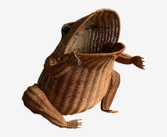 Porte-revue grenouille rotin 1970