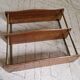1950s wood and brass wall shelf