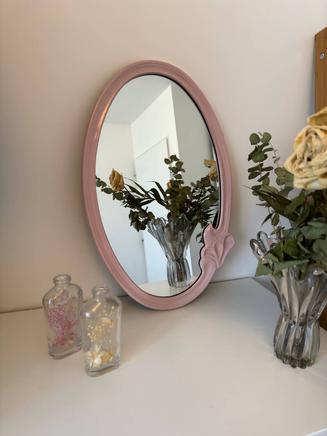Art Nouveau style oval mirror