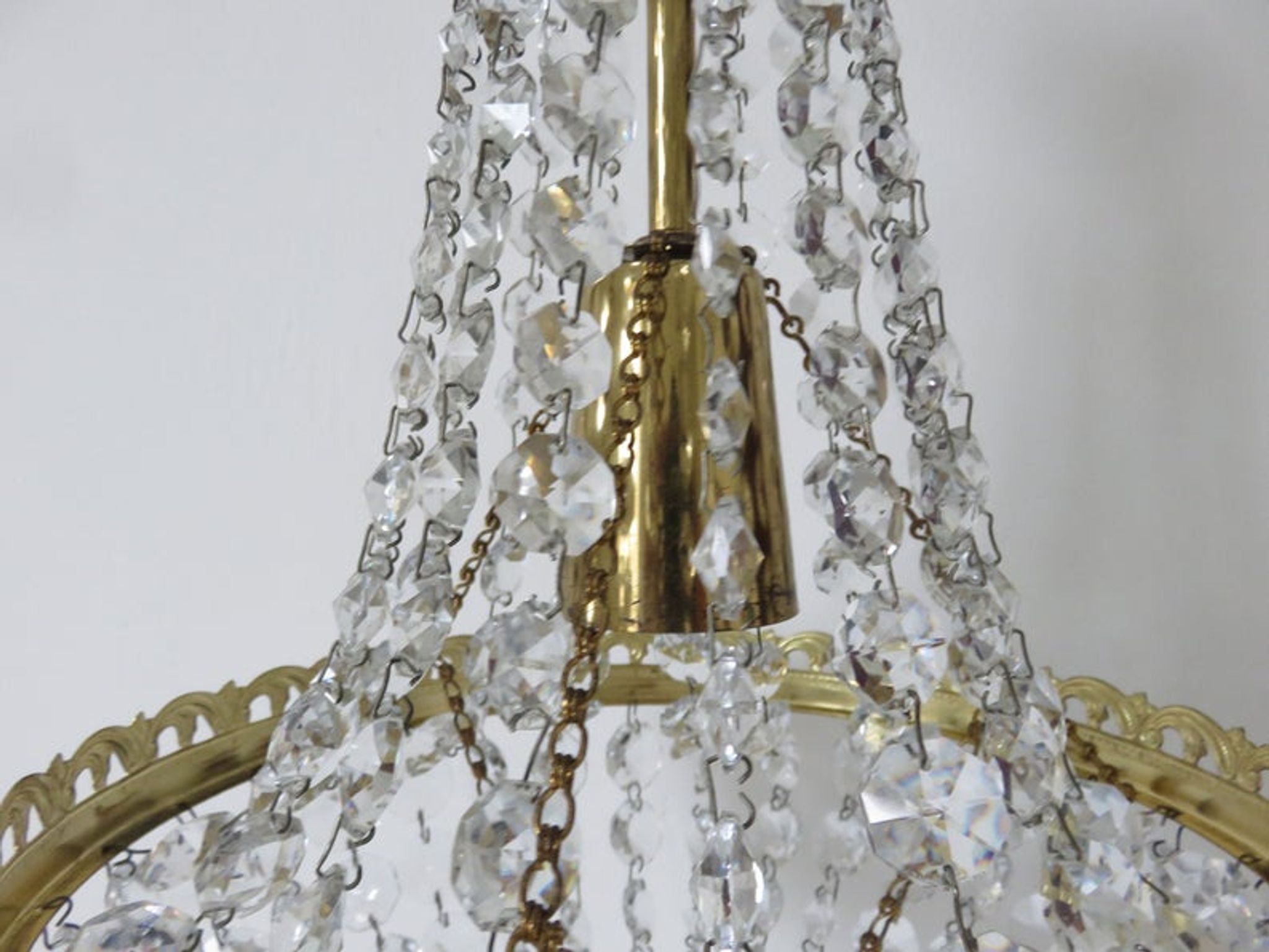 "Hot air balloon" chandelier with Deknudt stamps, 40s