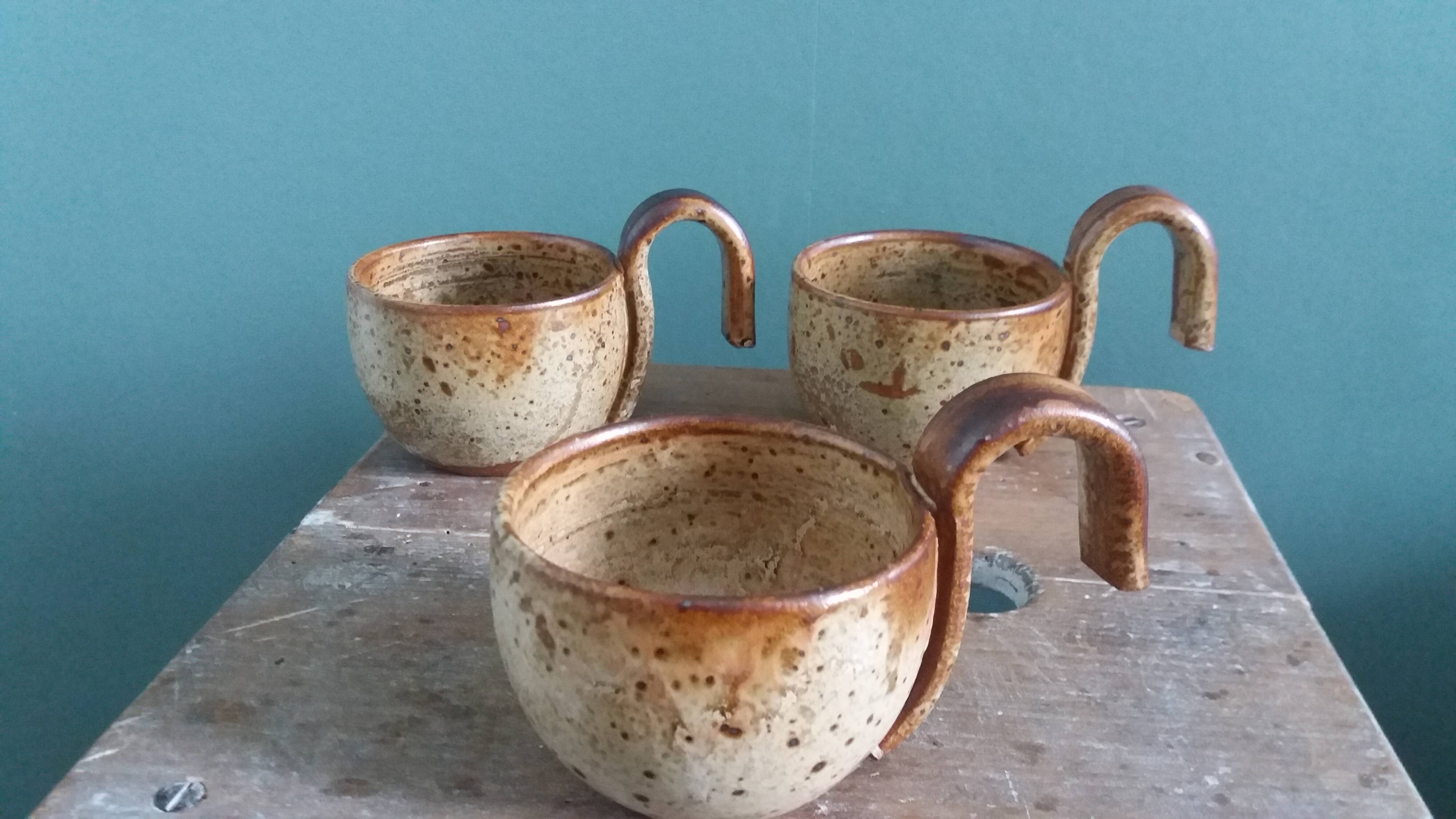 Sangria or punch cups in stoneware from Puisaye, Jean-Pierre Prud’homme