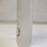 Old art nouveau vase frosted glass cylinder leaf decoration