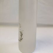 Old art nouveau vase frosted glass cylinder leaf decoration