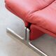 Armchair and pouf in red leather, Vitelli and Ammannati, for Brunati 70/80