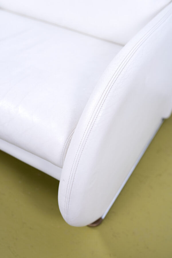 Fauteuil postmoderne en cuir blanc par Jan Armgardt pour Leolux