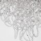 Angelo Mangiarotti Murano glass ceiling light model Giogali