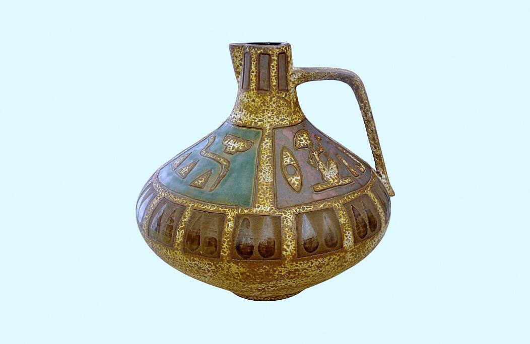 Vase potiche Céramique Fat Lava Design Vintage décor ethnique parfait état