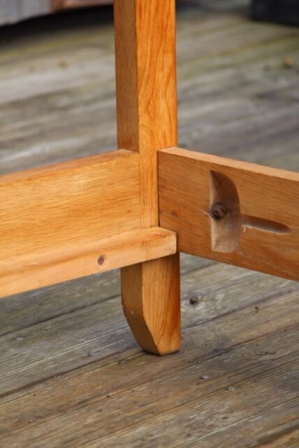 Bed of Guillerme and Chambron solid light oak France 1970