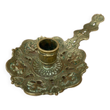 Antique Vintage Gilt Bronze Cellar Raz Hand Candle Holder