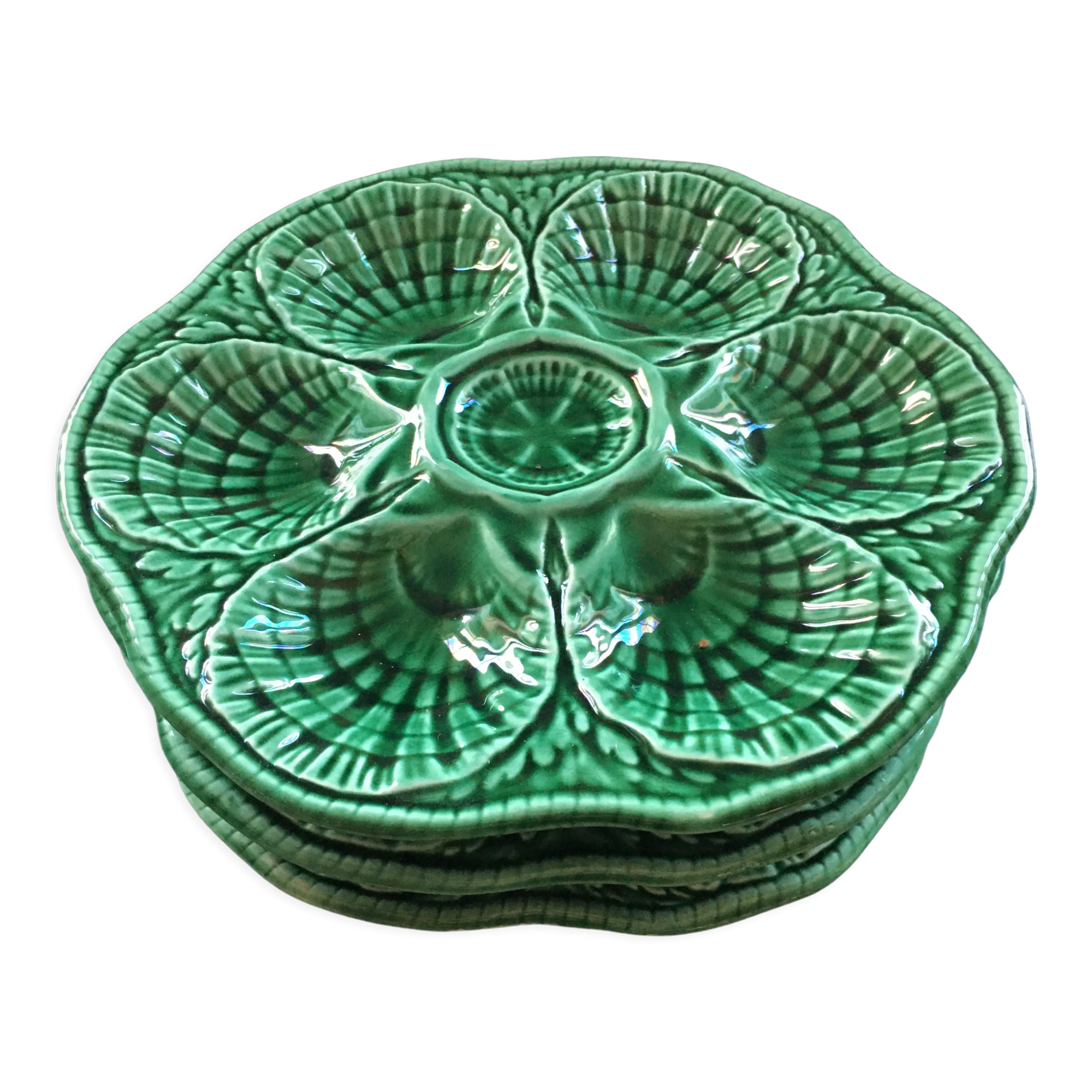 Lot 3 oyster plates Sarreguemines