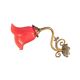 Tulip wall light in brass and red glass