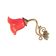Tulip wall light in brass and red glass