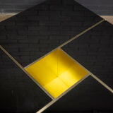 Mirror coffee table "Shilling" by Giovanni Ausenda & Guido Baldi Grossi, Italy 1970