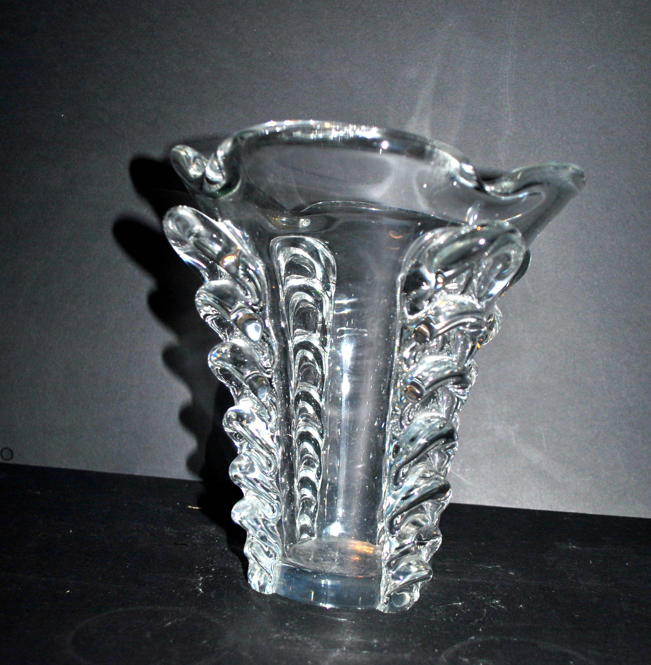 Vintage Vallerysthal crystal vase