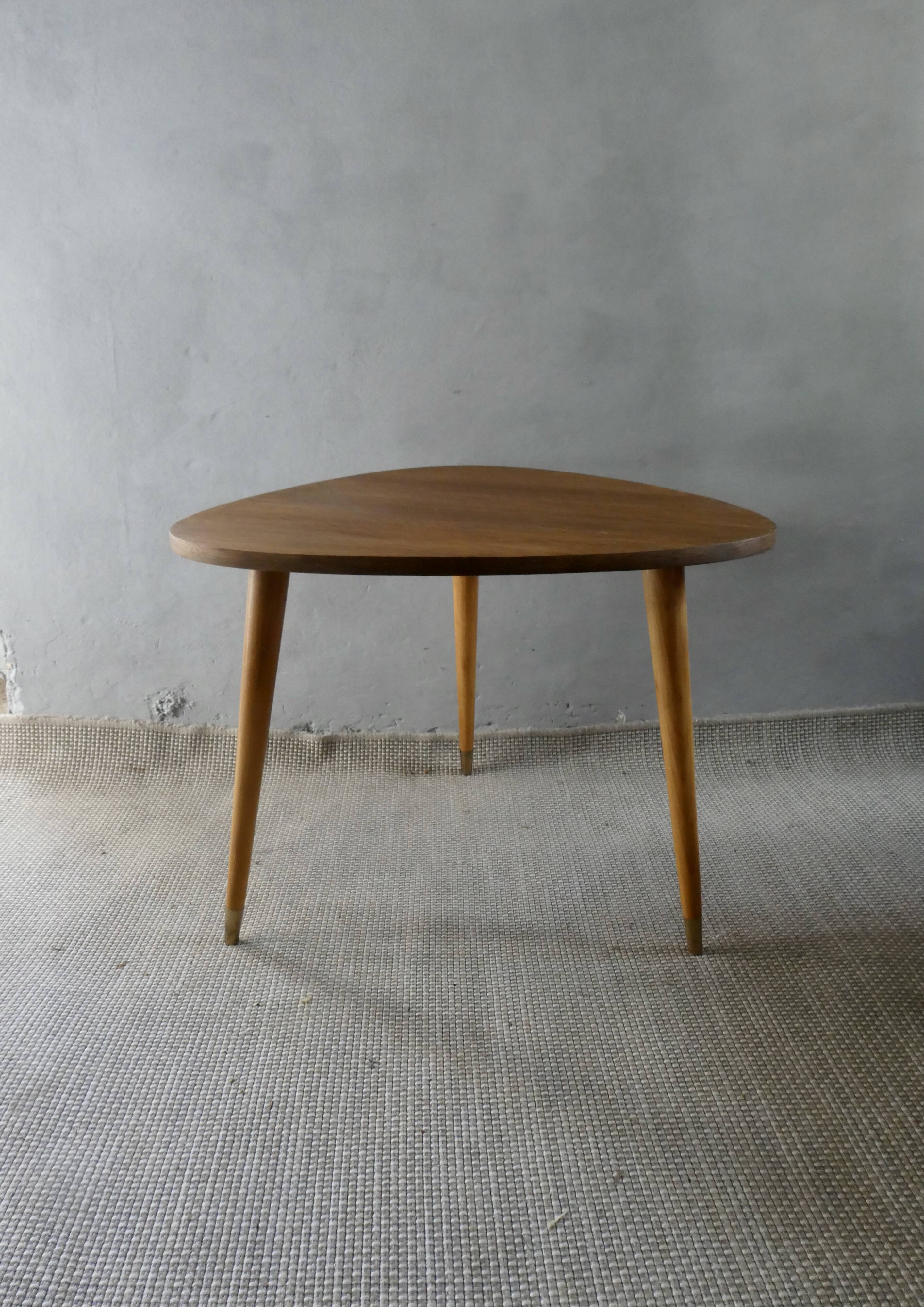 Wooden tripod coffee table/side table, 1960