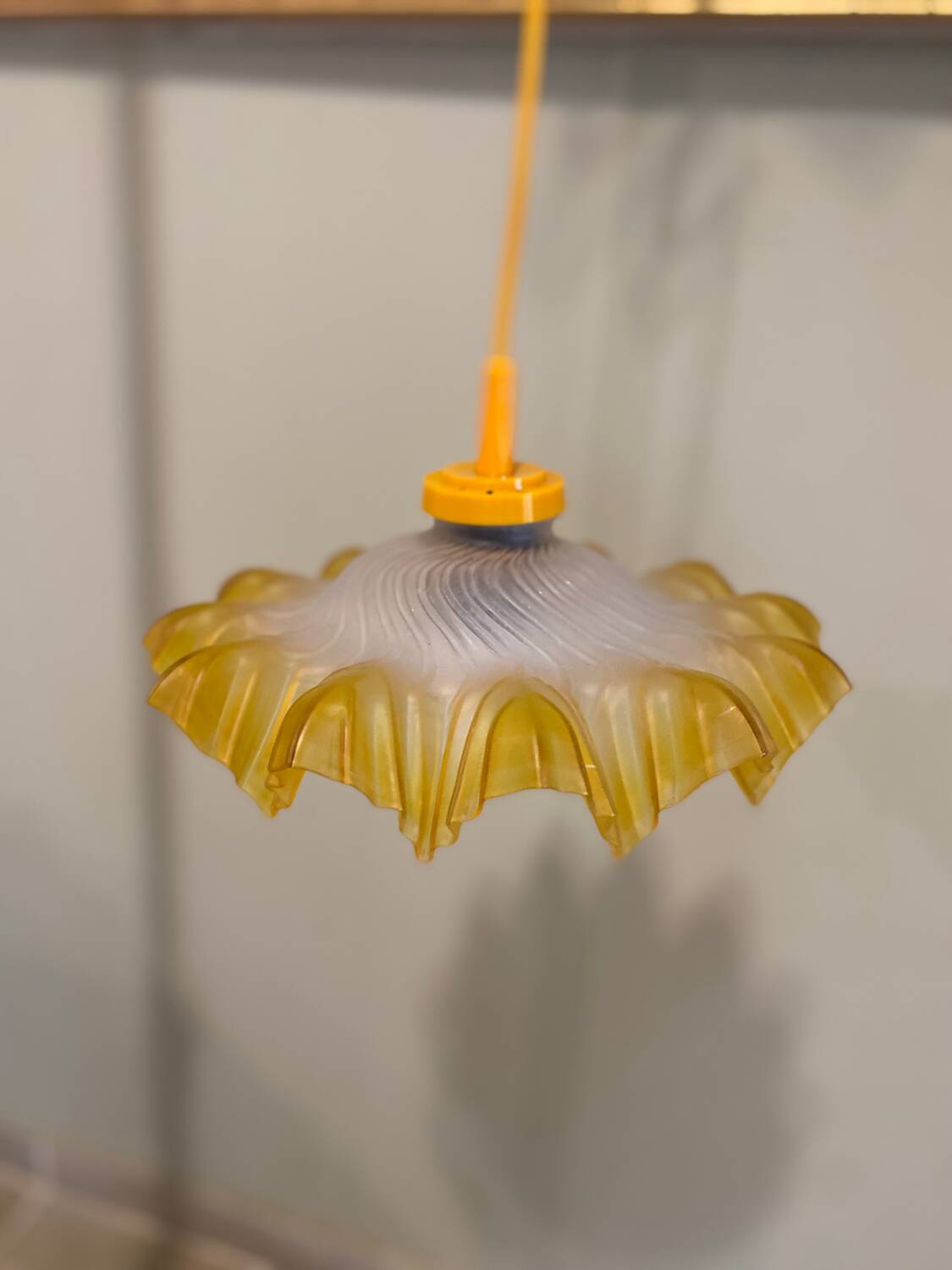 Suspension Art Déco en verre orange