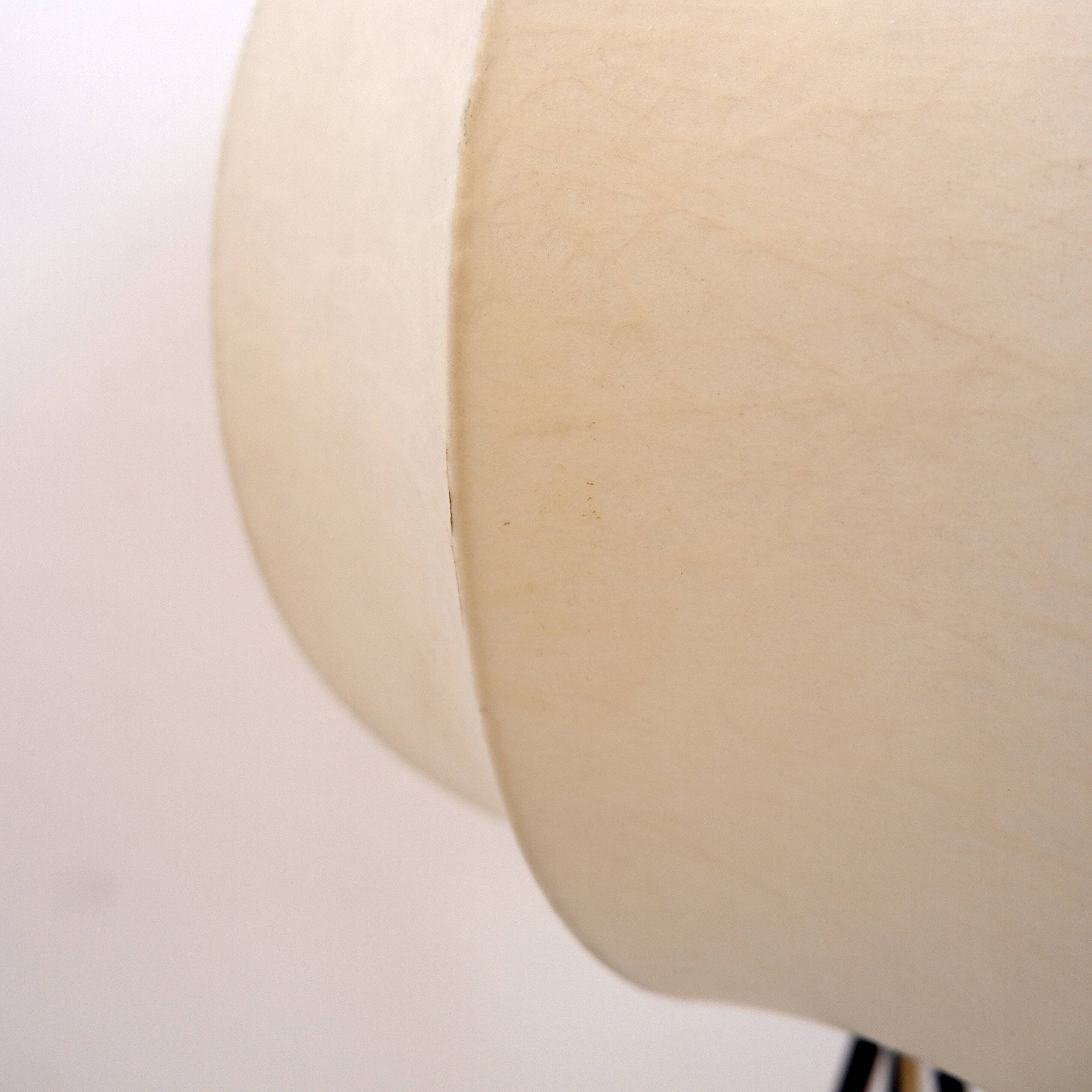 Vintage cocoon tripod floor lamp with brass details, 1960s