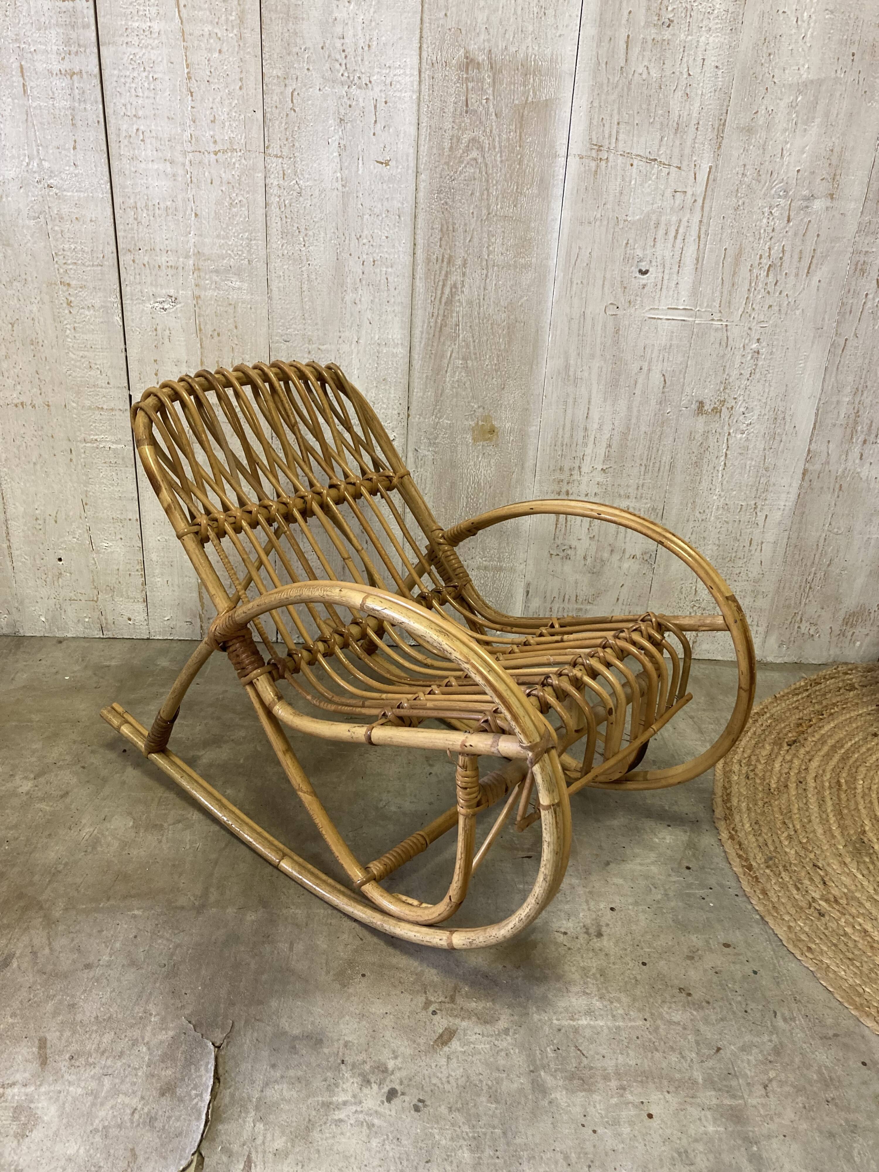 Vintage rattan rocking chair