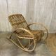 Fauteuil bascule rotin vintage