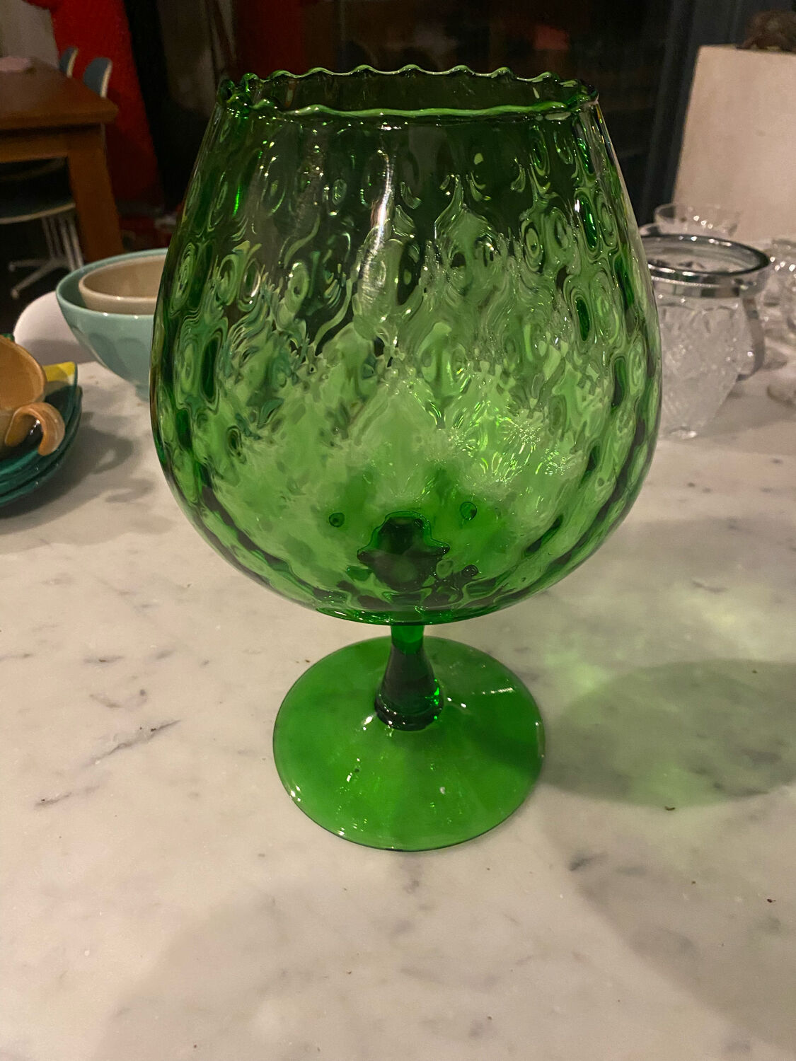Pop-up Christmas 2022 green Italian glassware