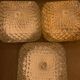 3 vintage chiseled glass ceiling lights 1950-1960