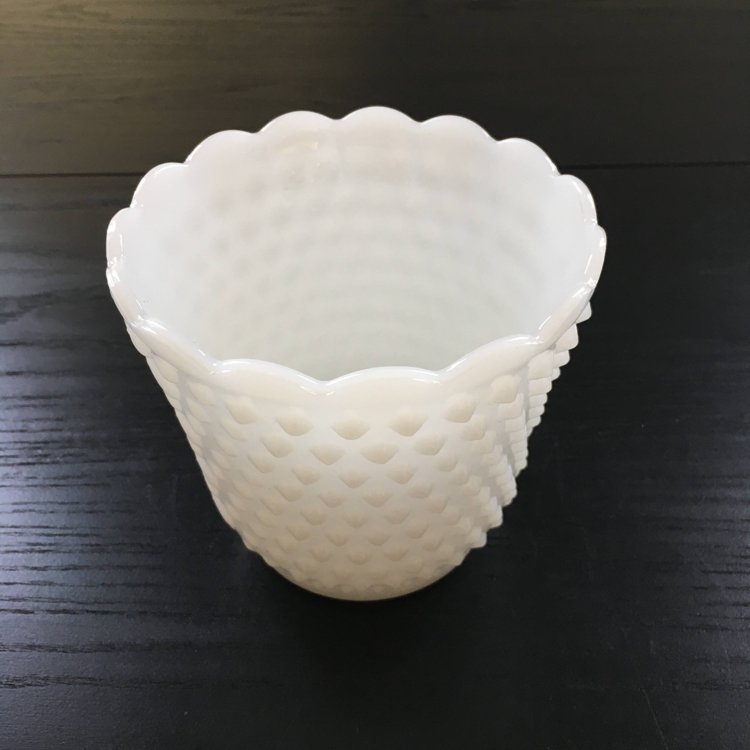 White opaline flowerpot