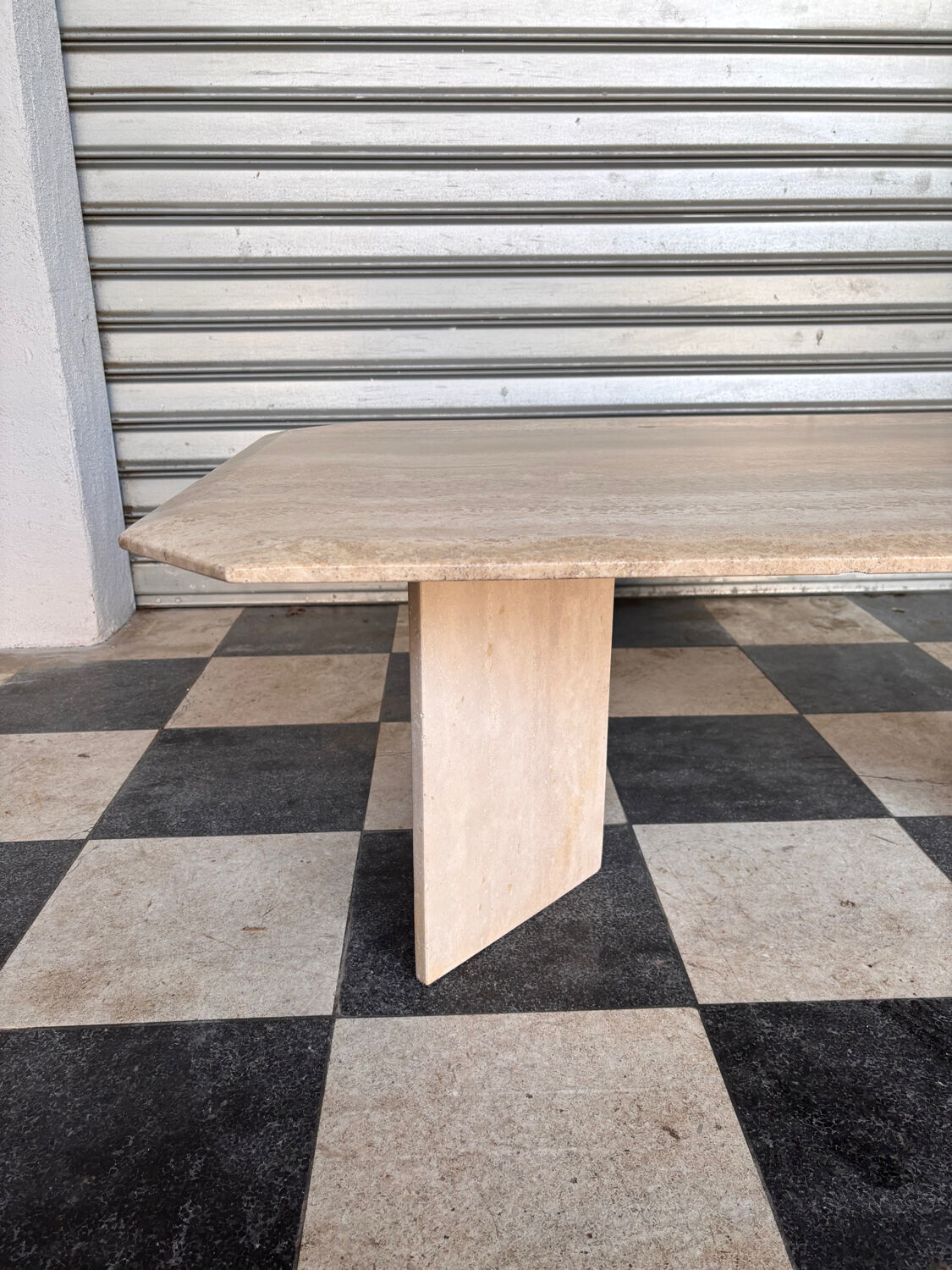 Travertine coffee table