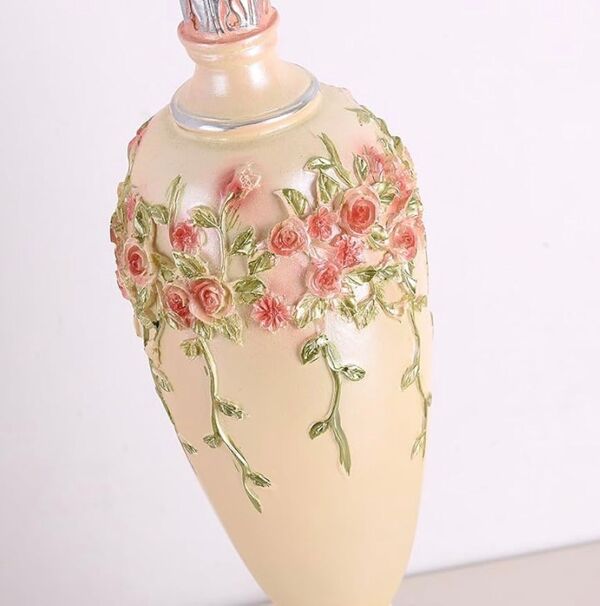 Lampe de table victorienne vintage rose – abat-jour en tissu, franges