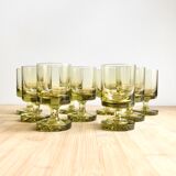 9 blown vintage glasses