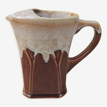 Vintage flamed stoneware pitcher