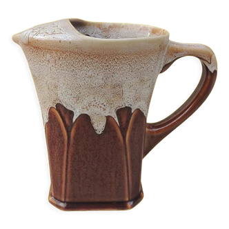 Vintage flamed stoneware pitcher
