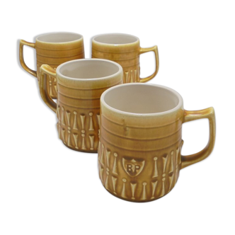 Série de 4 mugs vintage