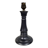 Vintage lamp base in iridescent black ceramic circa 1950