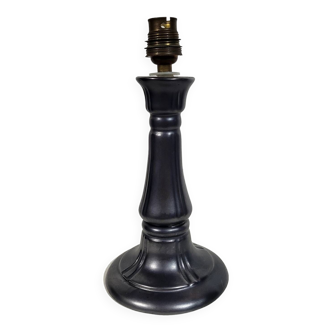 Pied de lampe vintage en céramique noir irisée vers 1950