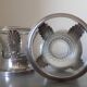 Pair of solid silver and crystal salt cellars