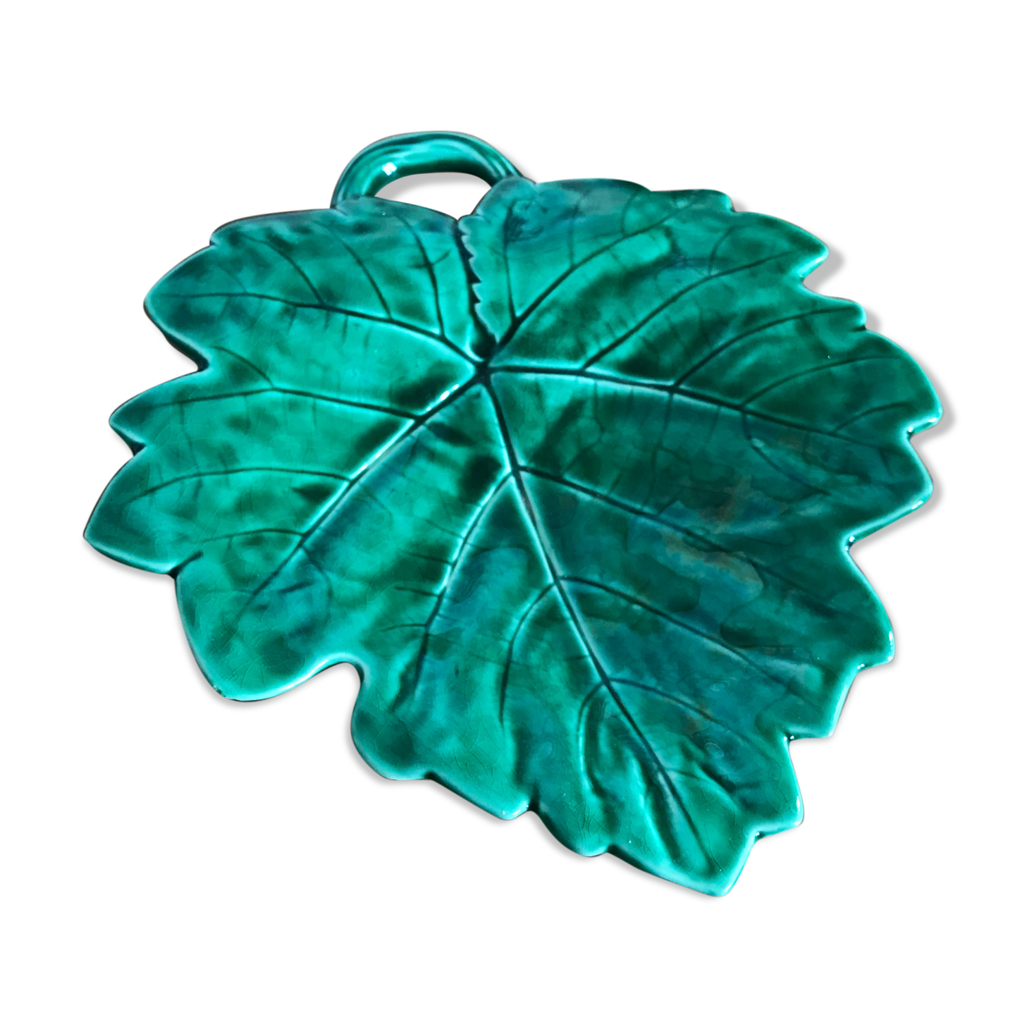Ceramics leaf Sarreguemines