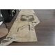 1970s Turkish Oushak handmade wool cotton beige runner rug 96x331