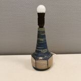 Beautiful ceramic table lamp in Grey/Blue glaze, made by Michael Andersen Denmark ( The 3 Fishes)