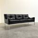 Mid-century Bauhaus style leather 3-seat sofa, 1960s