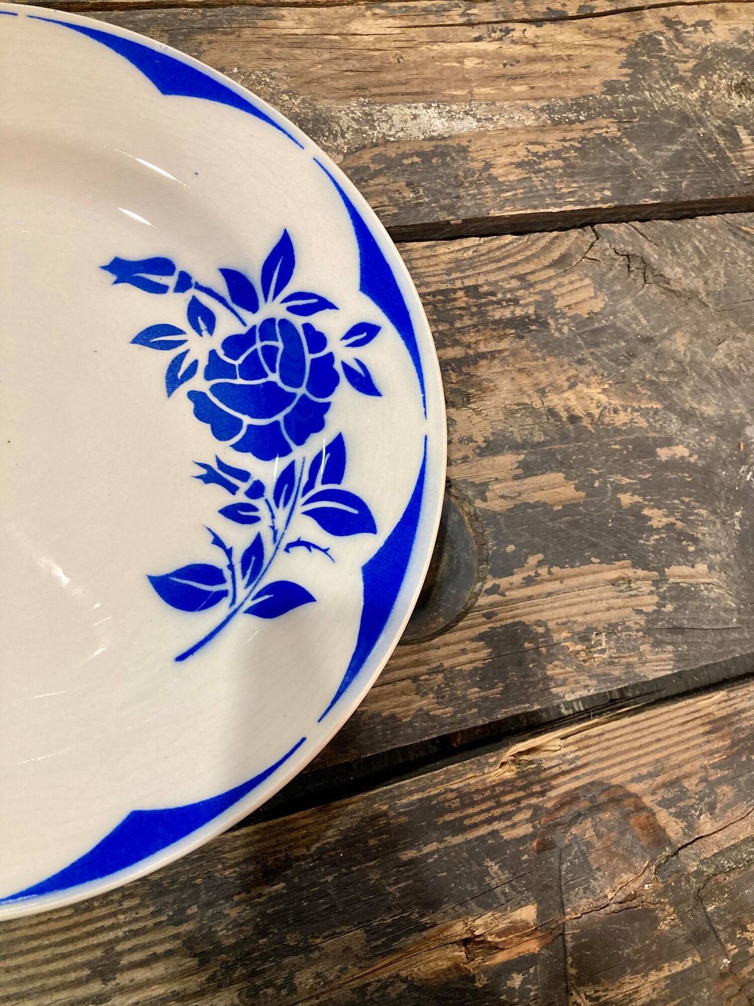 Lot of 11 plates Digoin Sarreguemines model Corsica blue