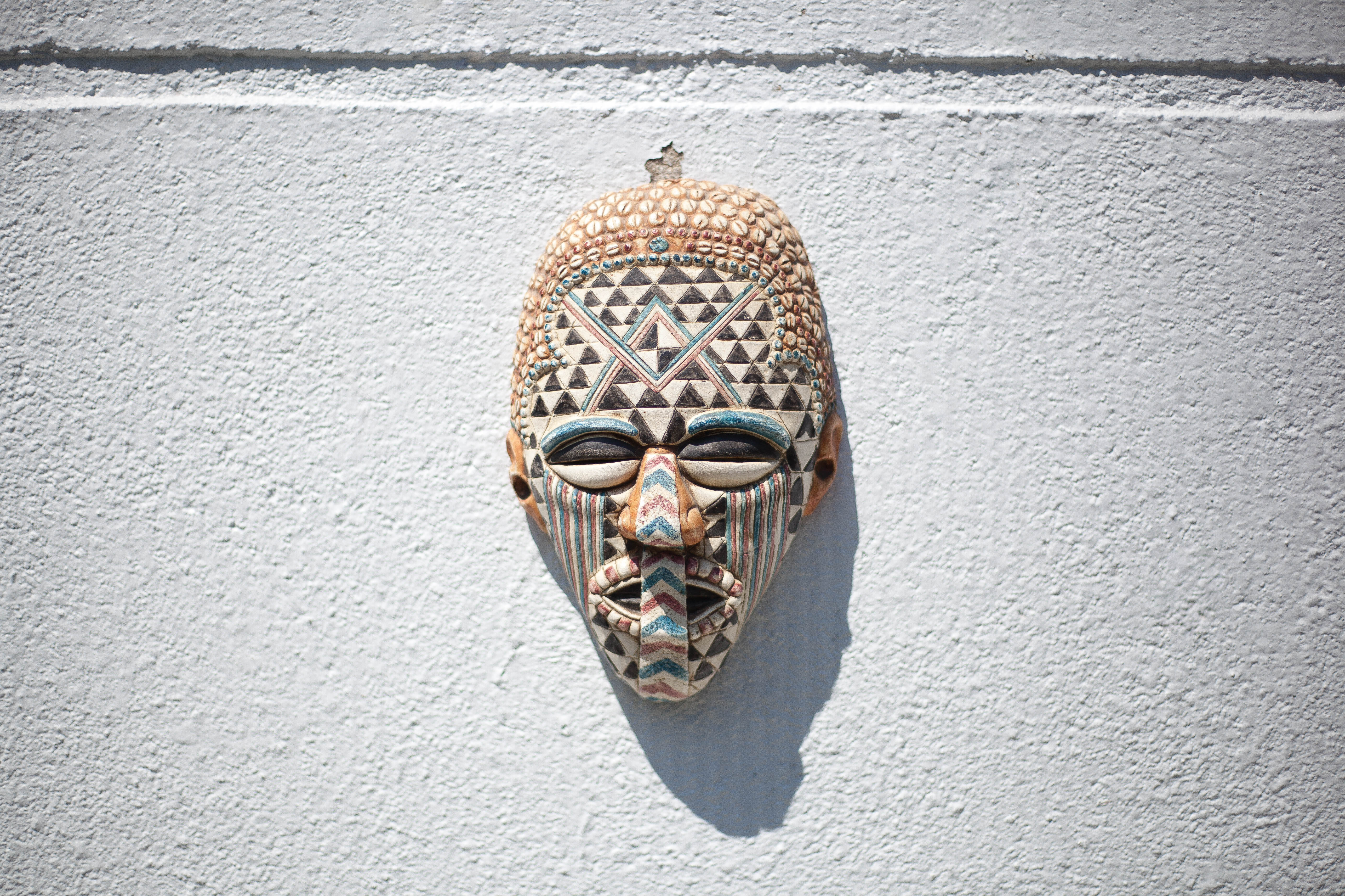 Kuba African ceramic mask, pottery, wall decoration, collection, 50/60's