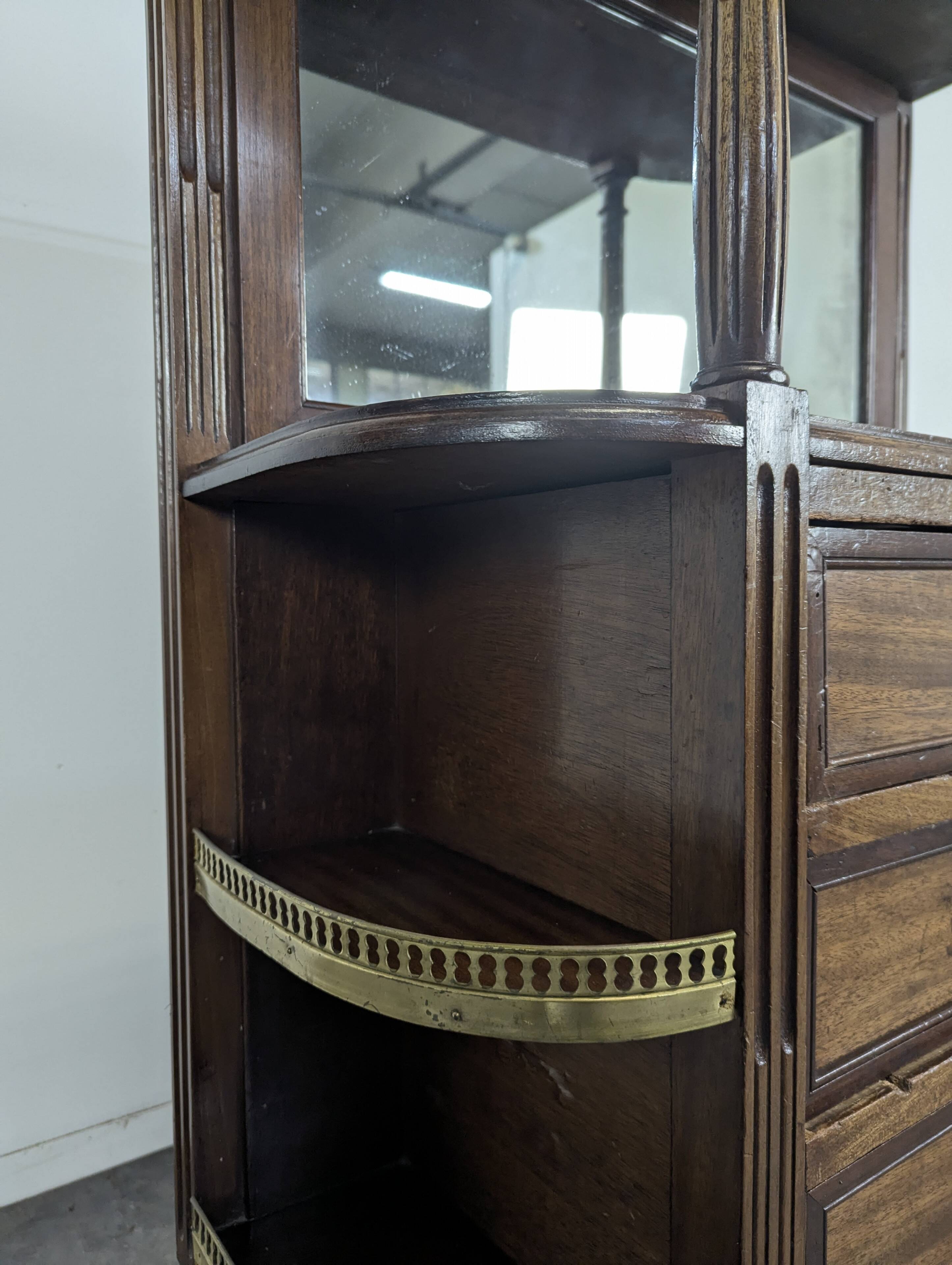 19th-century bar in Louis XVI style made of mahogany.