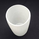 Mid Century Modern White Glass Light Shade Set of 3 Long Stripes