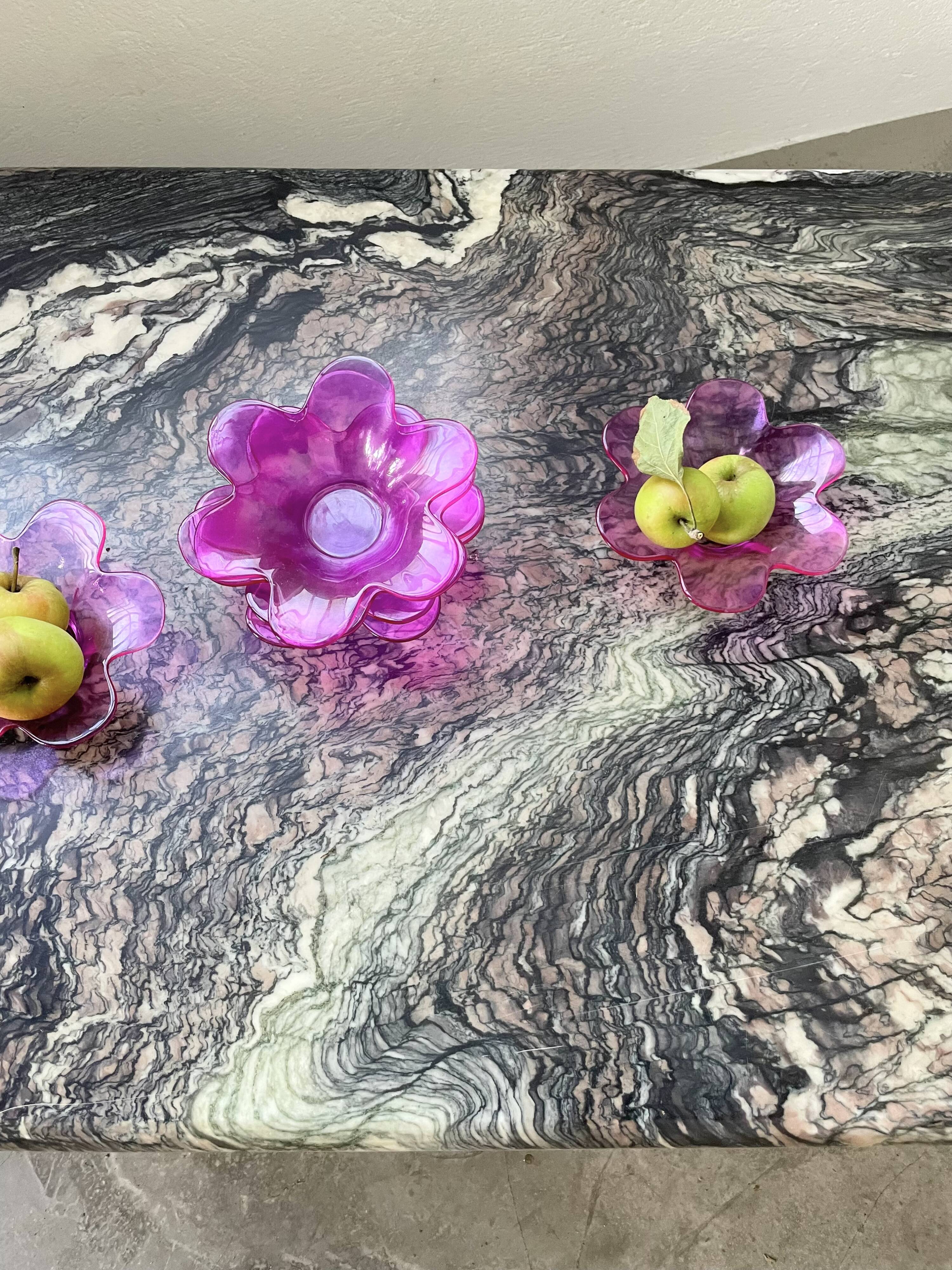 6 pop pink glass cups