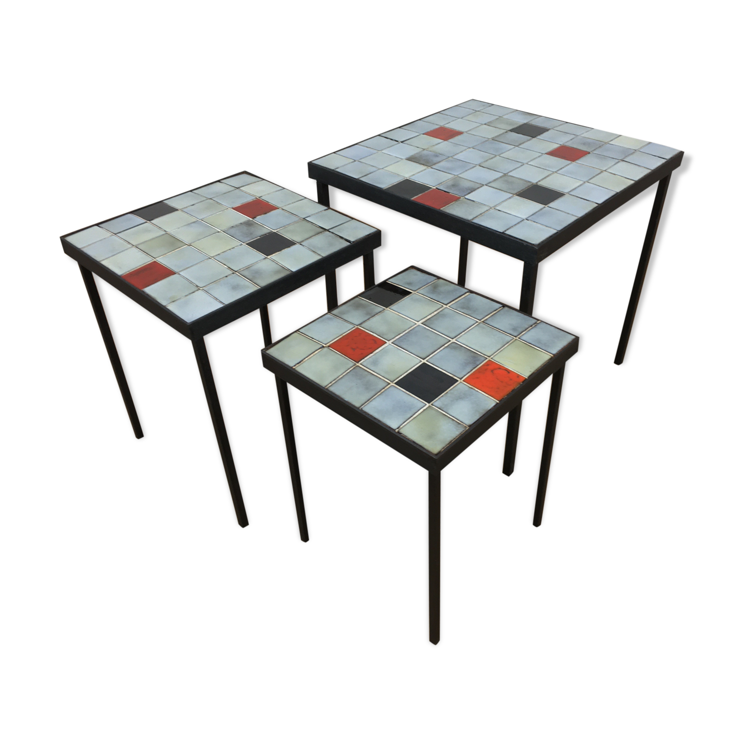 Mado Jolain nesting tables ceramic 1960