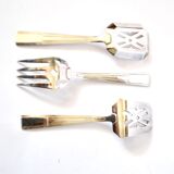 Set of 3 modernist 1950s dessert cutlery in silver by RENEKA.
