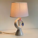 Vintage design enamelled ceramic lamp