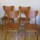 Set of 4 teak butterfly dining chairs, 1960s