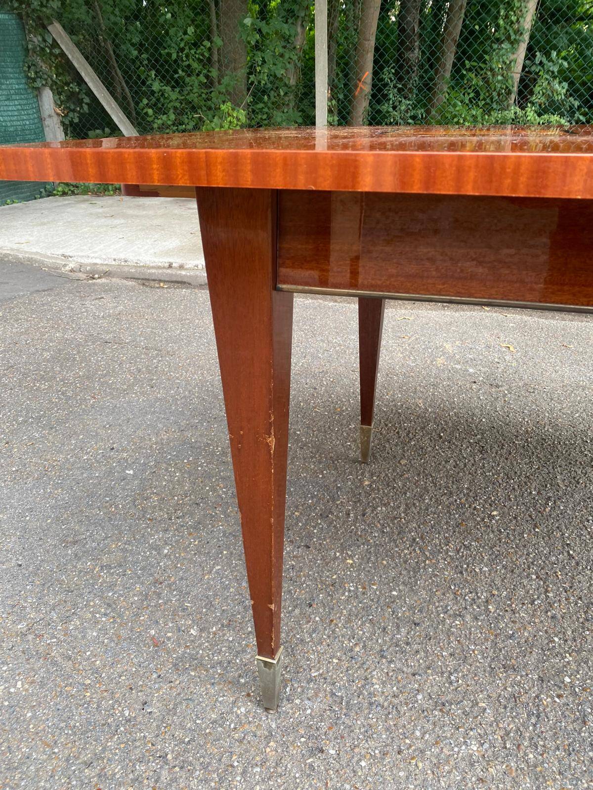 Scandinavian solid wood and rosewood dining table 1960