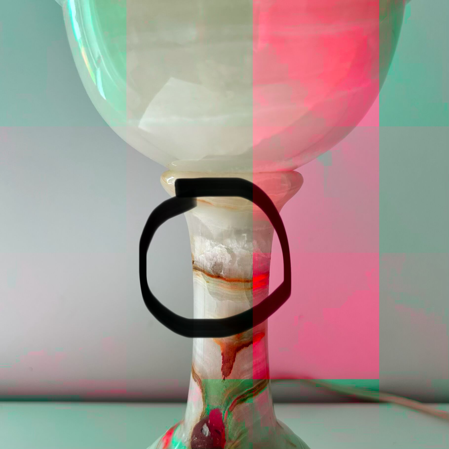 Pied de lampe en onyx